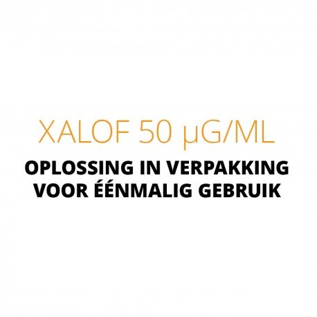 Xalof 50 µg/ml Oplossing in verpakking voor éénmalig gebruik
